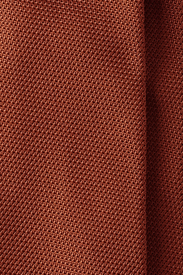 3-Fold Plain Silk Grenadine Tie - Copper