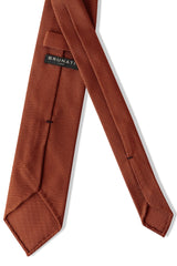 3-Fold Plain Silk Grenadine Tie - Copper