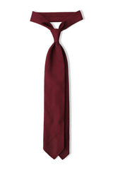 3-Fold Plain Silk Grenadine Tie - Bordeaux