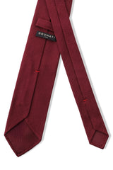 3-Fold Plain Silk Grenadine Tie - Bordeaux