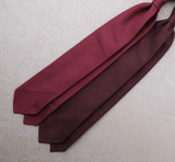 3-Fold Plain Silk Grenadine Tie - Bordeaux