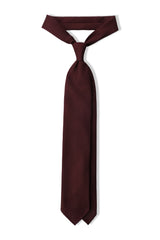 3-Fold Plain Silk Grenadine Tie - Burgundy