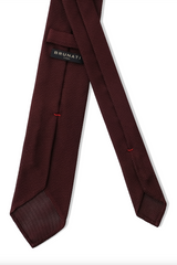 3-Fold Plain Silk Grenadine Tie - Burgundy