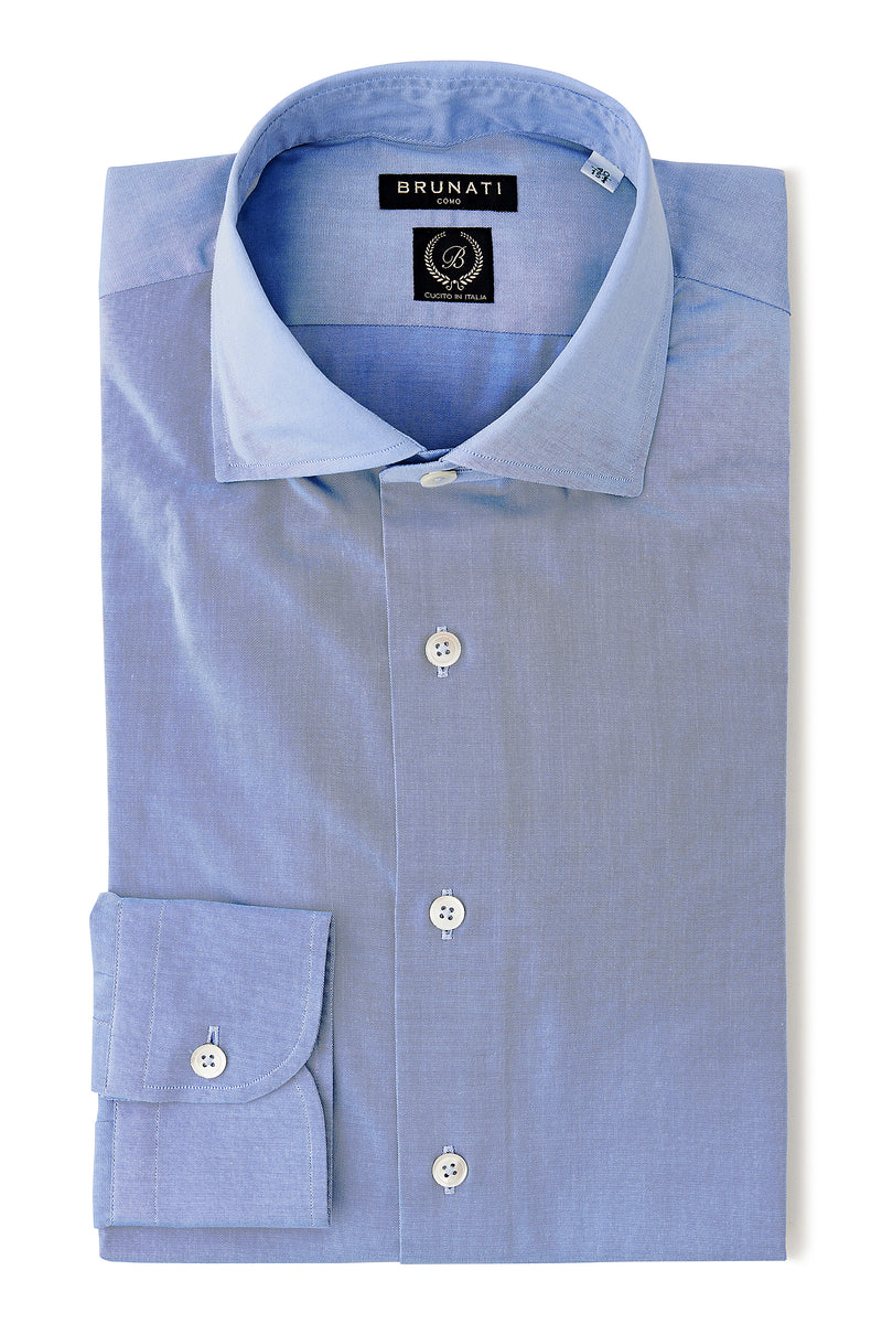 Classic Cutaway Collar Dress Shirt - Blue - Brunati Como®