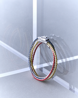 Braided Organic Cotton Silver Bracelet - Yellow / Off White - Brunati Como®