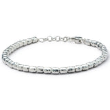 4 mm 925 sterling silver nugget bracelet with lobster clasp and adjustable links