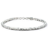 Polished 925 sterling silver Pebble Bracelet with lobster clasp and adjustable links