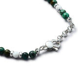 Detail of natural African Turquoise and Howlite bracelet with 925 sterling silver elements