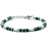 African Turquoise and Howlite bracelet with 925 sterling silver accents and adjustable links