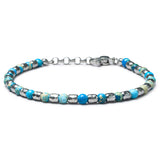 Aqua Terra Jasper bracelet with natural turquoise-blue stones and 925 sterling silver nuggets