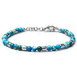Aqua Terra Jasper bracelet with natural turquoise-blue stones and 925 sterling silver nuggets