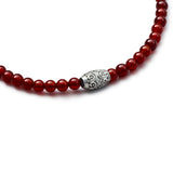 Engraved 925 sterling silver centre element with BC signature on natural Carnelian bracelet