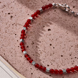 Carnelian and sterling silver Cube Bracelet styled in a Brunati Como mood setting