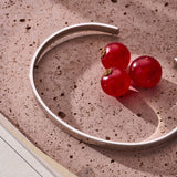 Handmade 925 sterling silver Flat Bangle styled in a Brunati Como setting