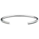 Handmade polished 925 sterling silver rounded bangle with open ends