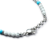 Detail of natural Howlite and Turquoise bracelet with 925 sterling silver elements