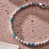 Howlite and Turquoise sterling silver bracelet styled in a Brunati Como mood settin