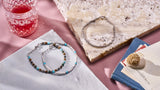 Natural Howlite and Turquoise bracelet with polished sterling silver details