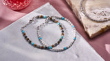 Handmade Howlite and Turquoise bracelet with sterling silver accents