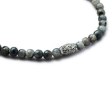 Engraved 925 sterling silver centre element with BC signature on natural Labradorite bracelet
