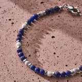 Lapis Lazuli and Howlite sterling silver bracelet styled in a Brunati Como setting