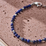 Lapis Lazuli Sterling Silver Cube Bracelet styled in a Brunati Como mood setting