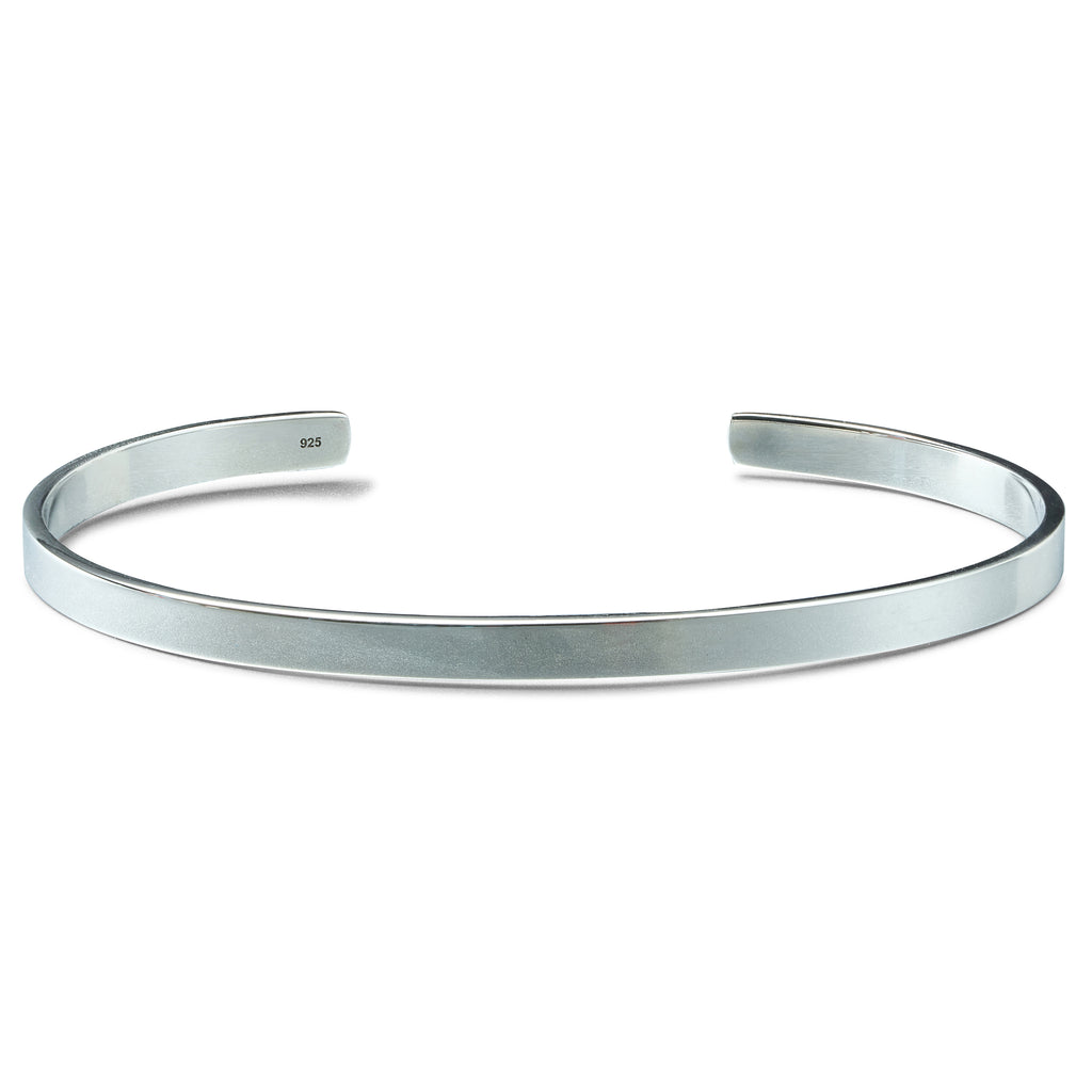 925 Sterling Silver Flat Bangle – Polished | Brunati Como