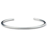 Polished 925 sterling silver rounded bangle with open ends and 925 hallmark
