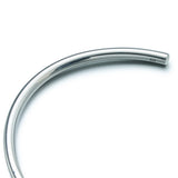 Close-up of the polished rounded profile of the 925 sterling silver bangle