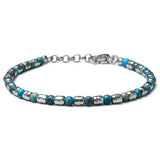 Natural Sea Sediment Jasper bracelet with 925 sterling silver nuggets and adjustable links