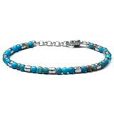 Sea Sediment Jasper bracelet with natural stone beads and 925 sterling silver nuggets