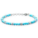 Natural Turquoise bracelet with 925 sterling silver nuggets and adjustable links