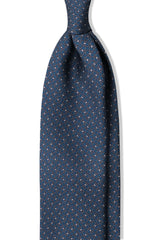 Petrol horsebit printed silk tie, shown from the front.