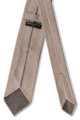 Back view of the ivory beige plain silk shantung tie.