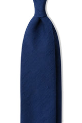Royal blue plain silk shantung tie, shown from the front.