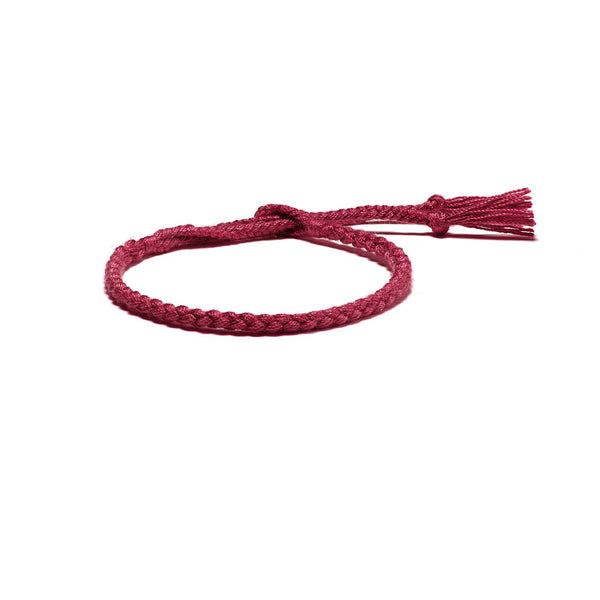 Braided Organic Cotton Bracelet - Bordeaux - Brunati Como