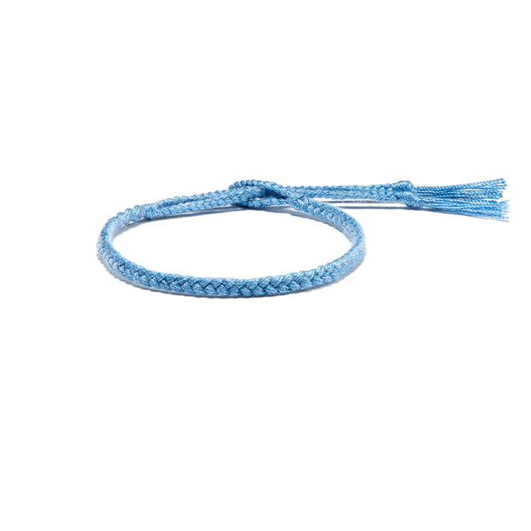 Braided Organic Cotton Bracelet - Blue - Brunati Como