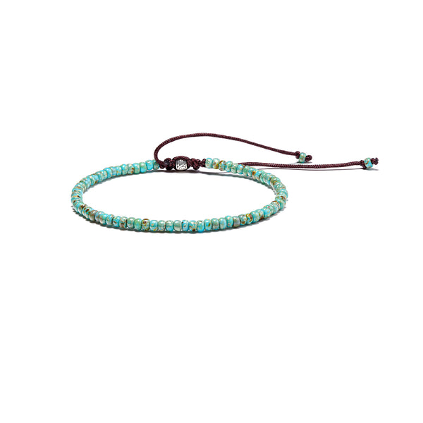 2mm Beads Dandy Bracelet (White/Blue) - Kompsós