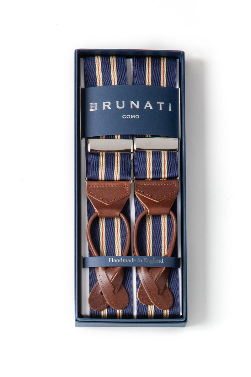 Rigid Braces | Striped Suspenders | Brunati Como