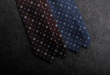 3-Fold Floral Patterned Printed Silk Tie - Blue / Light Blue - Brunati Como