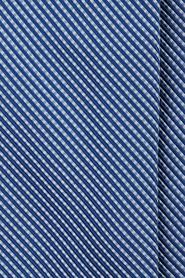 3-fold Striped Silk Jacquard Tie - Blue / Light Blue - Brunati Como®