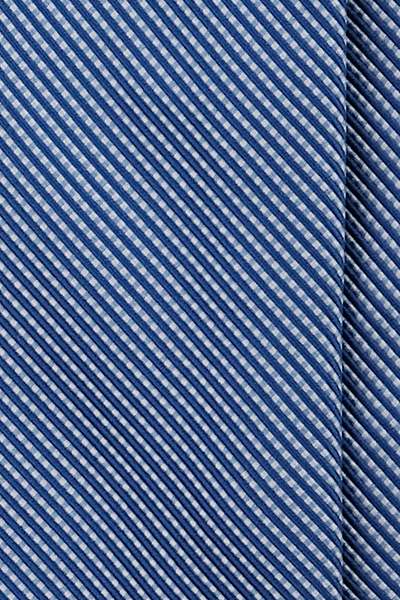 3-fold Striped Silk Jacquard Tie - Blue / Light Blue - Brunati Como®