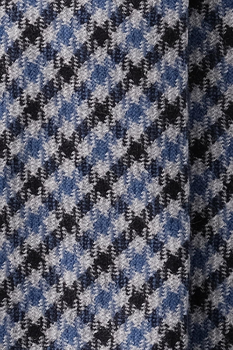 Magic Cashmere Multicolor Houndstooth Tie - Navy/Blue/White - Brunati Como