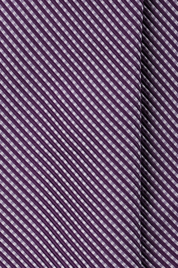 3-fold Striped Silk Jacquard Tie - Purple / Lilac - Brunati Como®