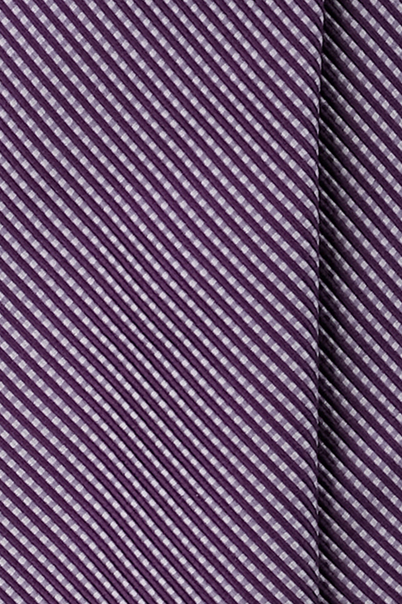 3-fold Striped Silk Jacquard Tie - Purple / Lilac - Brunati Como®