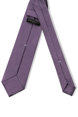 3-fold Striped Silk Jacquard Tie - Purple / Lilac - Brunati Como®