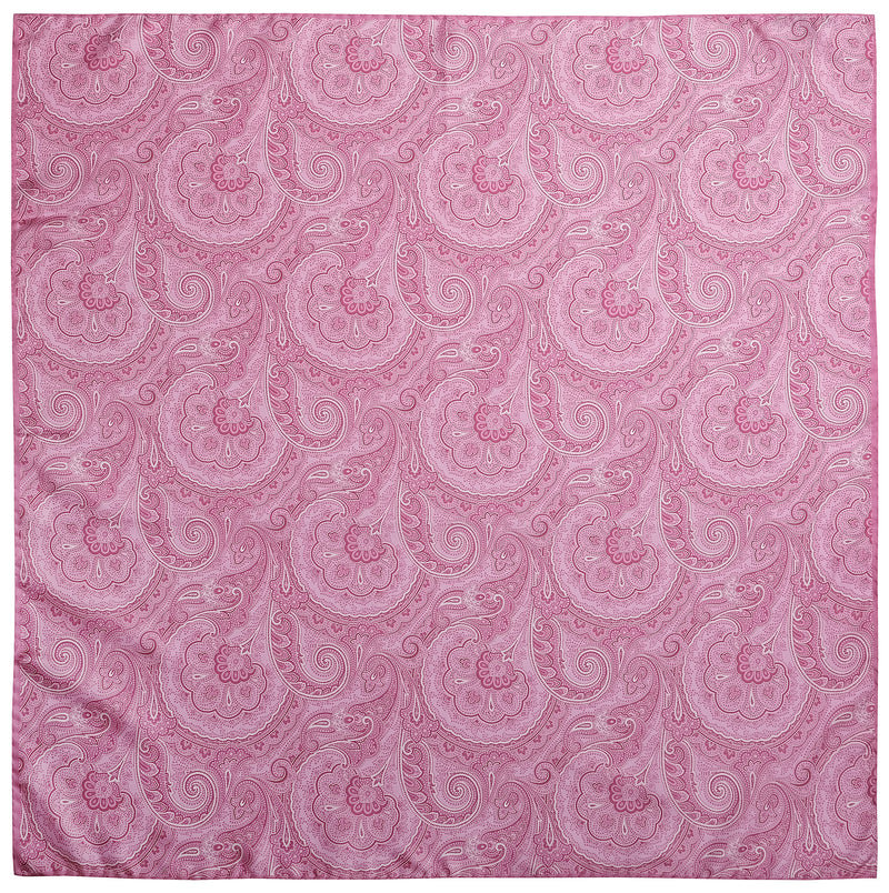 Patterned Silk Bandana - Pink - Brunati Como