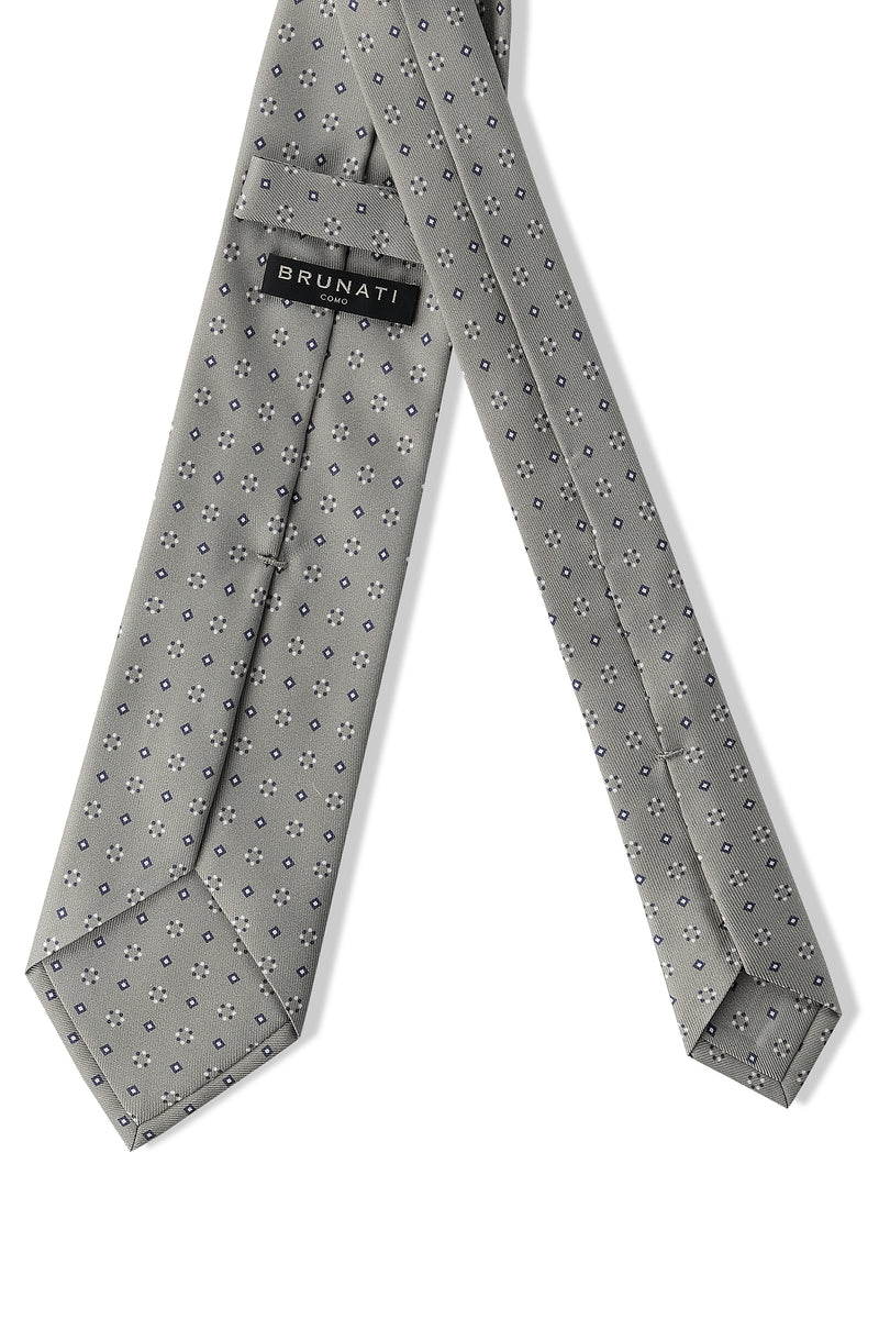 3-Fold Patterned Printed Silk Tie - Pistachio - Brunati Como