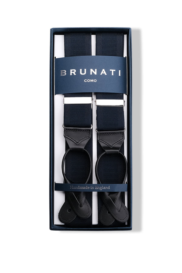 Solid Elastic Braces - Navy - Brunati Como®