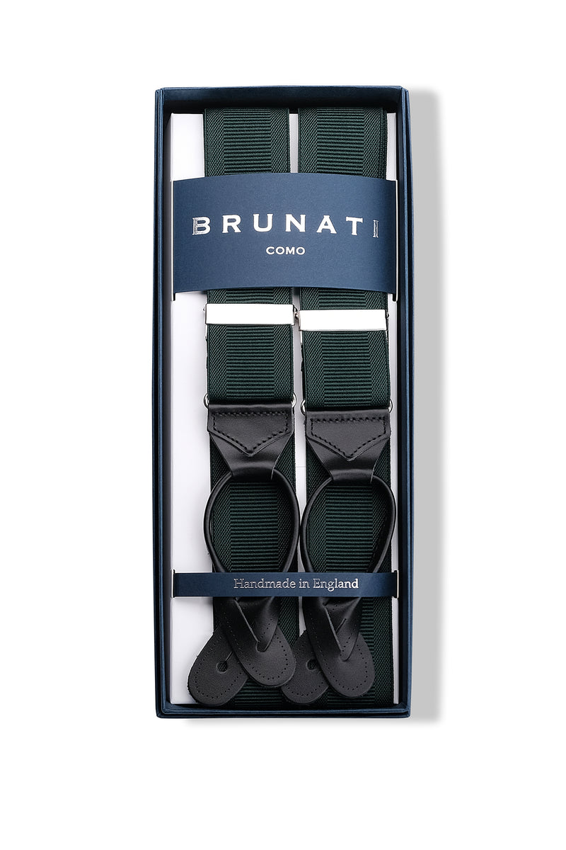 Solid Elastic Braces - Forest Green - Brunati Como®